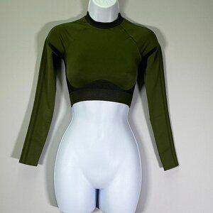 Adidas x Ivy Park Long Sleeve Women's Size XS Pine Green Crop Top NWT